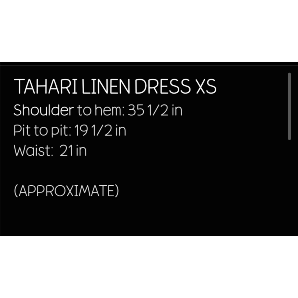 TAHARI 100 LINEN Blue Linen Tunic Dress, Henley 4 Button Placket, Pockets, XS - Picture 16 of 16